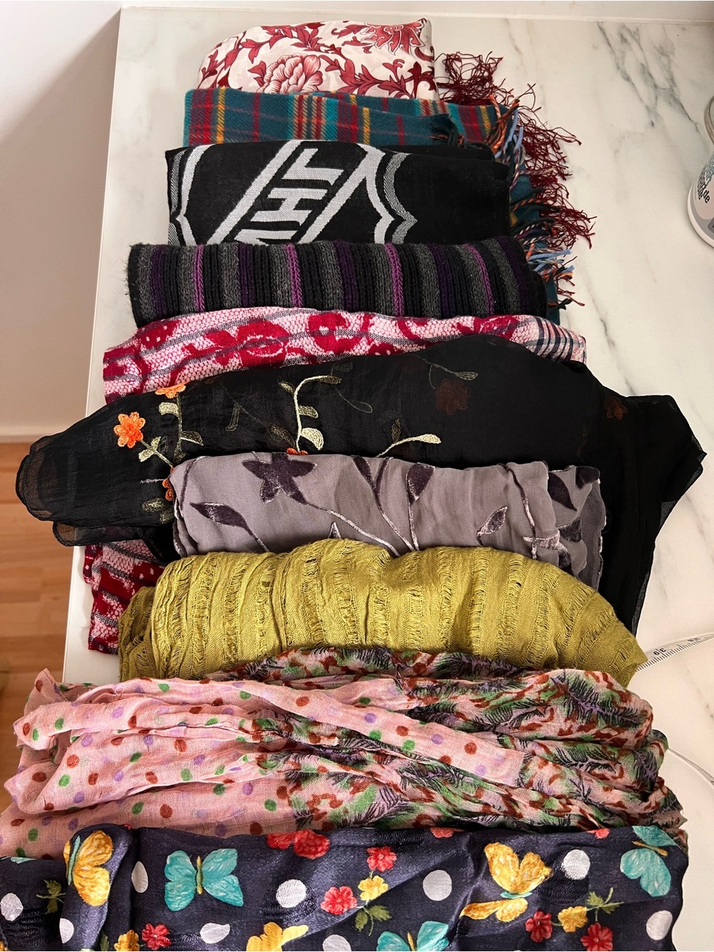 Mixed Pattern Lightweight Scarves Bundle - Multicolor